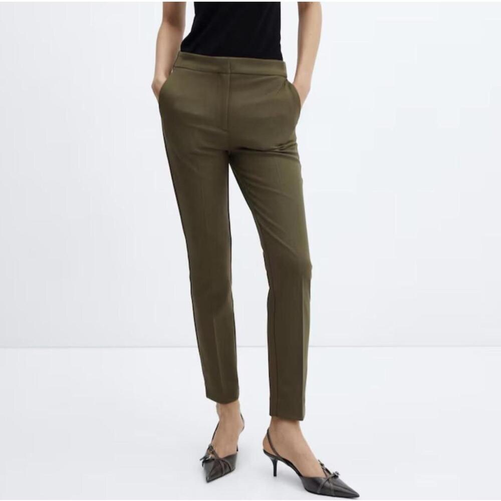 Mango Women's Skinny Pants - Green Size 2 Petite‎